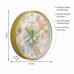 random Floral Round-Shaped Wall Clock image 5