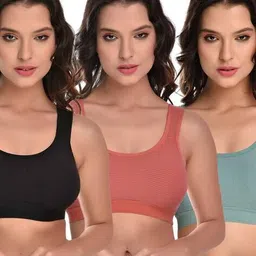 cumsin Pack of 3 Non-Padded Non-Wired Bra image 5