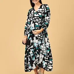 the mom store Women Printed A-Line Dress image 5
