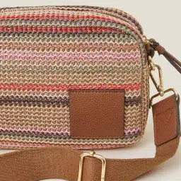 accessorize london Women Quilted Sling Bag with Chain image 5