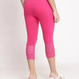 jinfo  Women Pack of 2 Cotton Lycra Net Capri image 5