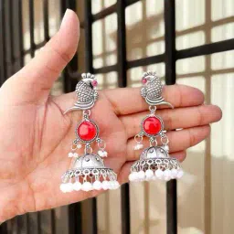 brado jewellery Pack of 2 Silver Oxidized Lightweight Earrings image 5