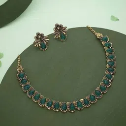 brado jewellery Women Set of 2 Stone-Studded Necklaces & Earings Set image 5