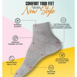 bodycare Pack of 3 Men Logo Print No-Show Socks image 5