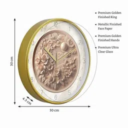 random 12 Inch Embossed Dial Wall Clock image 5