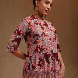 soch Women Pure Cotton Botanical Print Tunic image 5