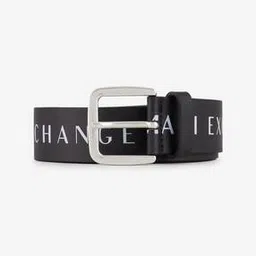 armani exchange Logo Print Leather Belt with Pin-Buckle Closure-picture-36