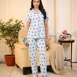 jade & julie Women Block Print Nightwear Set-picture-48