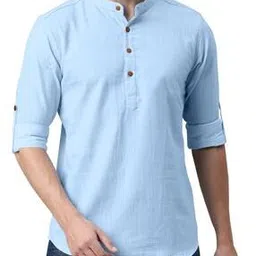 zbio Men Mandarin-Collar Regular Fit Shorts Kurta-picture-12