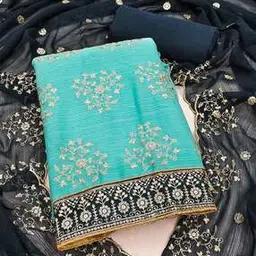 svaraa Women Embroidered 3-Piece Unstitched Dress Material-picture-46