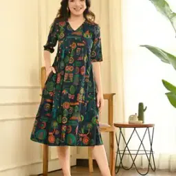 revangi Women Floral Print Fit & Flare Dress-picture-39