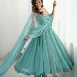 nyrika Women Anarkali Kurta with Pants & Dupatta image 1