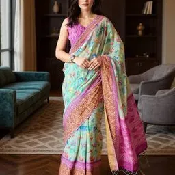 ri-wah Women Printed Saree with Blouse Piece-picture-36