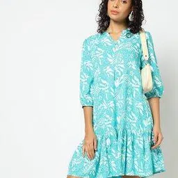 yousta Women Floral Print Short A-Line Dress-picture-17