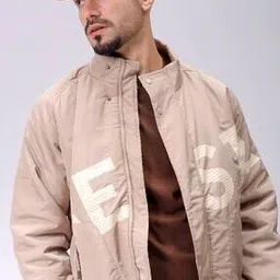 the indian garage co Men Typographic Print Slim Fit Winter Jacket-picture-13