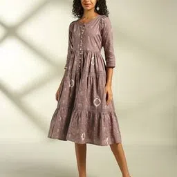 fusion Women Embroidered Tiered Dress-picture-46