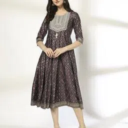 avaasa set Women Floral Print Fit & Flare Dress-picture-22