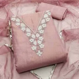 peachmode Women Embroidered Unstitched Dress Material-picture-44