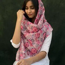 buta buti Women Floral Print Scarf with Contras Border-picture-18