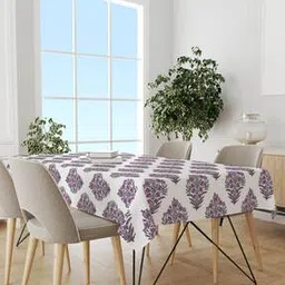 trance home linen Floral Print 8-Seater Rectangular Table Cloth-picture-48