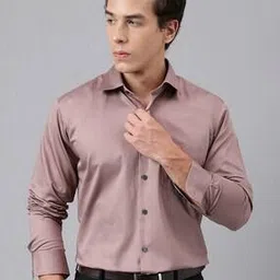 hancock Men Slim Fit Cotton Satin Shirt with Patch Pocket-picture-19