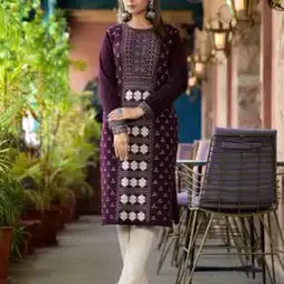Women Floral Straight Kurta with Round Neck-image-8