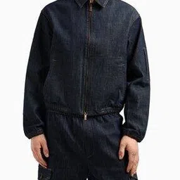 armani exchange Men Washed Regular Fit Zip-Front Denim Jacket-picture-23