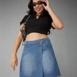 dolce crudo Women High Rise Denim Shorts-picture-32