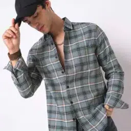 vastrado Men Checked Slim Fit Shirt with Patch Pocket-picture-14