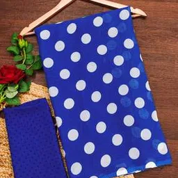 revangi Women Polka-Dot Printed Saree with Unstitched Blouse Piece-picture-38