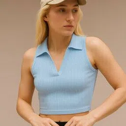 fyre rose Women Ribbed Slim Fit V-Neck T-Shirt-picture-43