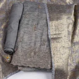 mbz.in by meena bazaar Women Embroidered 3-Piece Unstitched Dress Material image 1