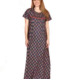 evolove Women Floral Print Pleated Nightie image 1