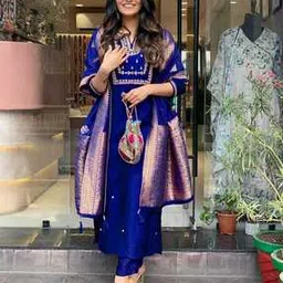 nyrika Women Embellished Straight Kurta Suit Set-picture-37