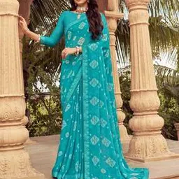 yf yipsy fashion Women Printed Chiffon Saree with Embroidery Border-picture-40