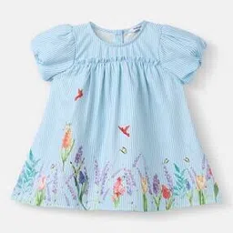 nauti nati Girls Graphic A-Line Dress with Round Neck-picture-42