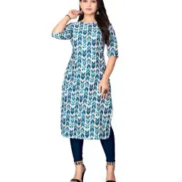 revangi Women Chevrons Print Straight Kurti image 1