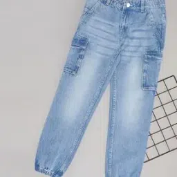 pantaloons junior Girls Whiskered Joggers with Flap-Pockets-picture-45