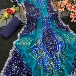 nyrika Bandhani Print Saree with Running Blouse Piece-picture-51