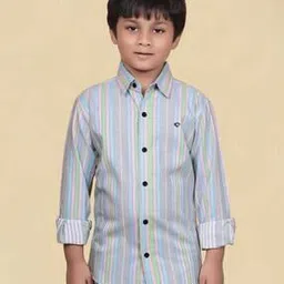 sky pearl Boys Stripes Regular Fit Shirt-picture-46