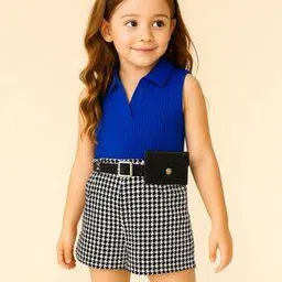 ninas Girls Houndstooth Shorts & Top Set-picture-19
