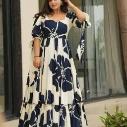 fashion 2 wear Women Floral Print Gown Dress image 1