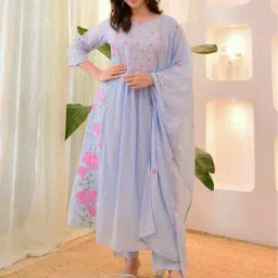 nyrika Women Embroidered A-Line Kurta Set image 1