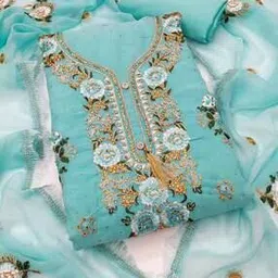 leeli peeri designer Women Embroidered 3-Piece Unstitched Dress Material-picture-11