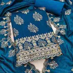 svaraa Women Embroidered 3-Piece Unstitched Dress Material-picture-35