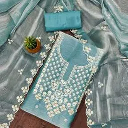 svaraa Women Embroidered 3-Piece Unstitched Dress Material-picture-34