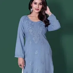 rudra lifestyle Women Embroidered A-Line Kurta-picture-33