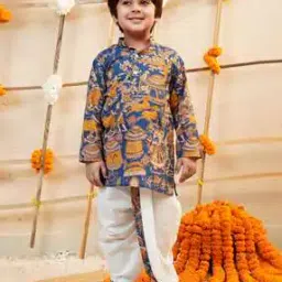 aj dezines Boys Floral Kurta Dhoti Set-picture-12