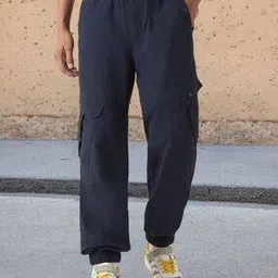 bewakoof Men's  Super Loose Fit Nylon Cargo Jogger Pants-picture-15