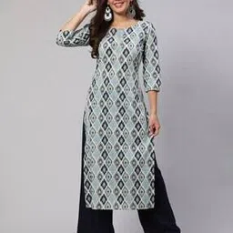 bollyclues Women Floral Print A-Line Kurta  -picture-41